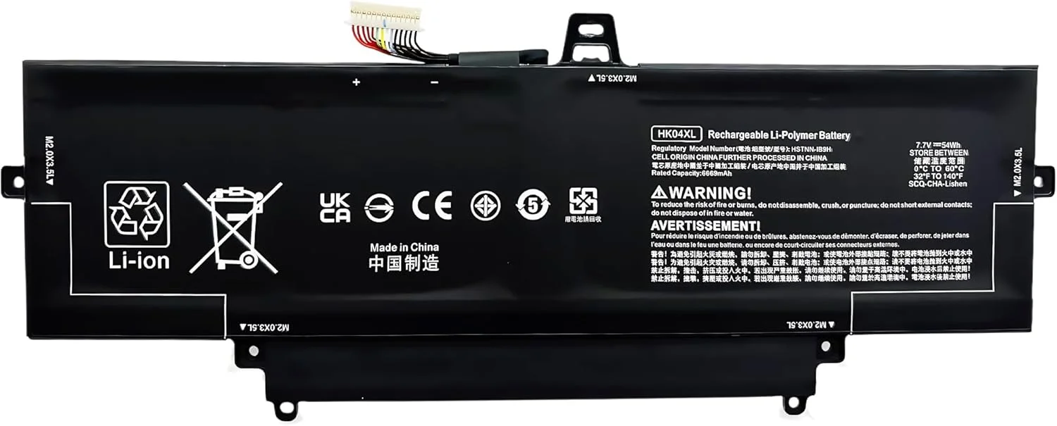 باتری لپ تاپ 54Wh HK04XL سازگار با HP EliteBook x360 1030 G7 G8 EliteBook x360 1040 G7 G8 Series L82391-005 L82391-006 L82391-007 HSTNN-IB9H L79376-1B1 L79376-1B2 6669mAh 7.7V با عملکرد بالا