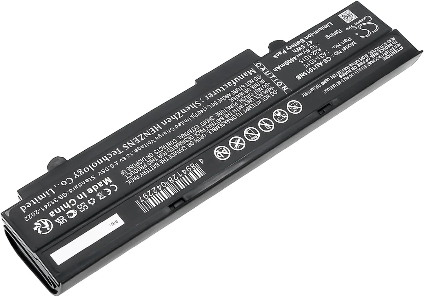 باتری جایگزین جدید Cameron Sino CS برای Eee PC 1015, Eee PC 1015B, Eee PC 1015P, EPC 1215 (4400mAh) A31-1015, A32-1015, AL31-1015, PL32-1015