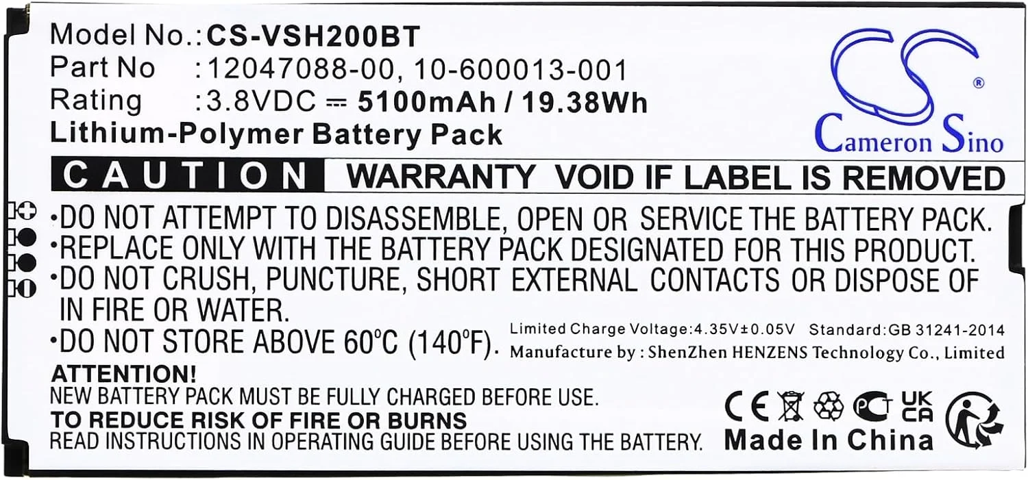 باتری جایگزین Cameron Sino CS برای پنل کنترل Vivint Smart Hub، مدل VS-SH2000-C00