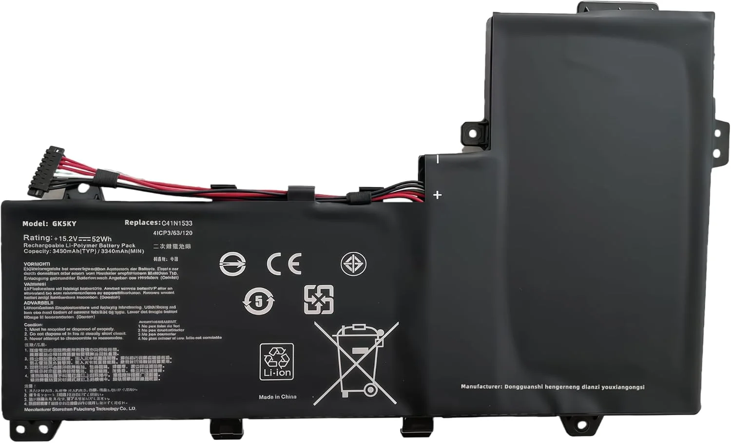 باتری لپ تاپ 52wh C41N1533 جایگزین برای ایسوس Q524U Q534U Q524UQ Q524UQK Q534UX Q534UXK Q504UQ Q504UX برای ZenBook برای Flip UX560UQ UX560UX UX560UXK UX560UQK 4ICP3/63/120 با عملکرد بالا باتری لپ تاپ 52wh C41N1533 جایگزین برای ایسوس Q524U Q534U Q524UQ Q524UQK Q534UX Q534UXK Q504UQ Q504UX برای ZenBook برای Flip UX560UQ UX560UX UX560UXK UX560UQK 4ICP3/63/120 با عملکرد بالا