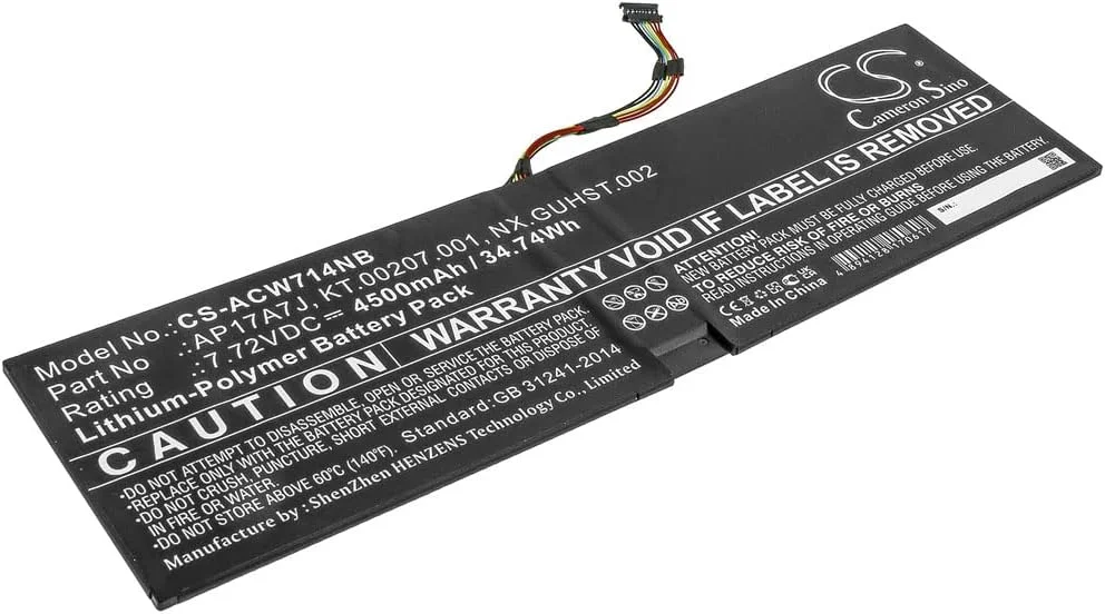 باتری جایگزین جدید 4500mAh / 34.74Wh Cameron Sino مناسب برای Acer Swift 7 SF714-51T, Swift 7 SF714-51T-M9H0, Swift 7 SF714-51T-m9NF AP17A7J, KT.00207.001, NX.GUHST.002 و غیره باتری جایگزین جدید 4500mAh / 34.74Wh Cameron Sino مناسب برای Acer Swift 7 SF714-51T, Swift 7 SF714-51T-M9H0, Swift 7 SF714-51T-m9NF AP17A7J, KT.00207.001, NX.GUHST.002 و غیره
