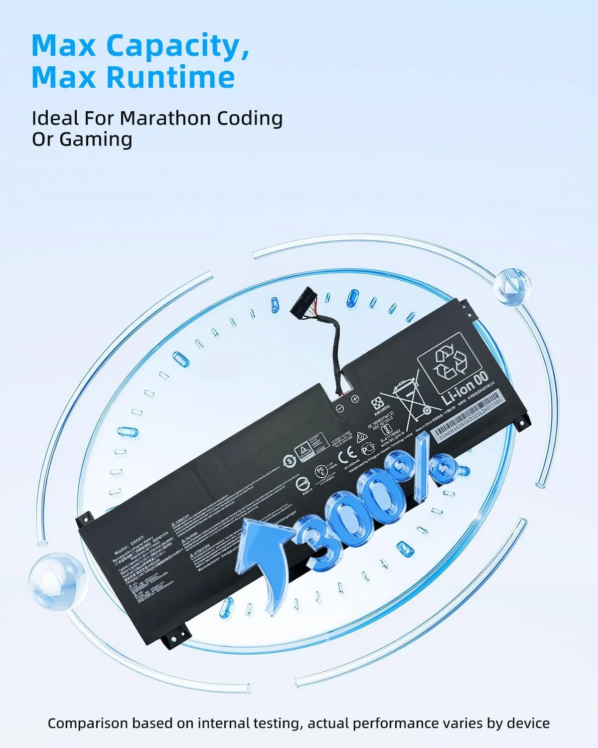باتری لپ تاپ 53.5Wh BTY-M492 جایگزین برای MSI Katana GF66 12UGS 12UE GF76 11UC 11SC 15 B13VEK 17 B12VEK Crosshair 15 177A11UEK Pulse GL76 11UCK Pulse GL66 GL76 Cyborg 15 با عملکرد بالا
