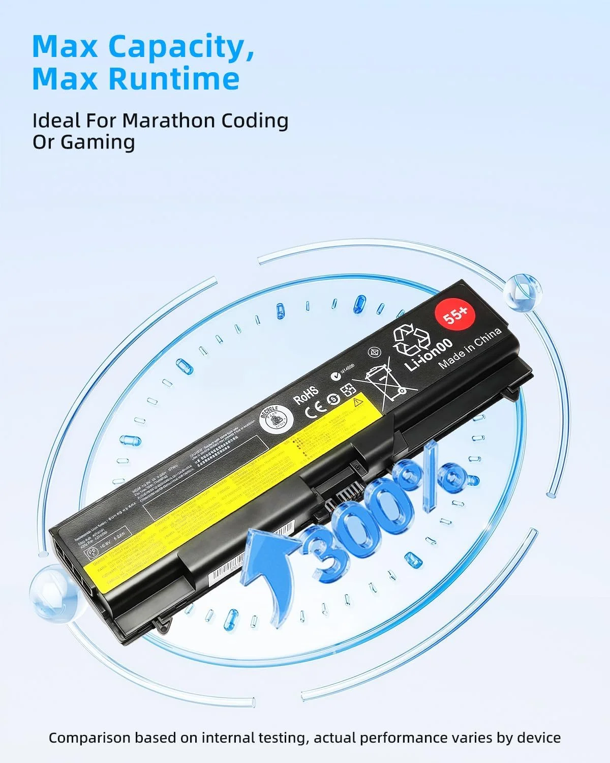 باتری لپ‌تاپ 57Wh 55+ جایگزین برای لنوو برای ThinkPad SL410 SL510 T410 T510 T520 W510 W520 L412 L420 L512 جایگزین برای 0A36303 42T4799 42T4751 42T4235 42T4753 42T4796 6 سلولی با عملکرد بالا