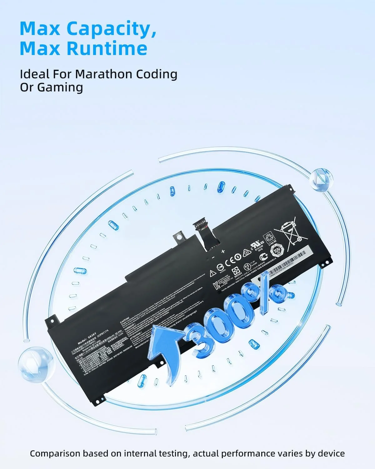باتری لپ تاپ 52.4Wh BTY-M49 جایگزین برای MSI Modern 14 B4M B4MW B10M B10RAS B10RASW B10RBS B11MW B11SB Prestige 14 A10M A10RAS A10RB A10RD A10SC A11MT Summit E14 A11SCS A11SCST با عملکرد بالا