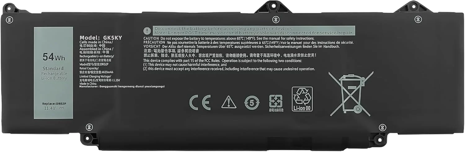 باتری لپ تاپ 54Wh DR02P جایگزین برای دل سری های Latitude 5350 5440 5450 5540 5550 7455 3340 3440 3450 3540 و Precision 3480 3490 3580 3590 با شماره قطعات 02X1V9 2X1V9 RXF9T 803W6 WYJ45 با عملکرد بالا باتری لپ تاپ 54Wh DR02P جایگزین برای دل سری های Latitude 5350 5440 5450 5540 5550 7455 3340 3440 3450 3540 و Precision 3480 3490 3580 3590 با شماره قطعات 02X1V9 2X1V9 RXF9T 803W6 WYJ45 با عملکرد بالا