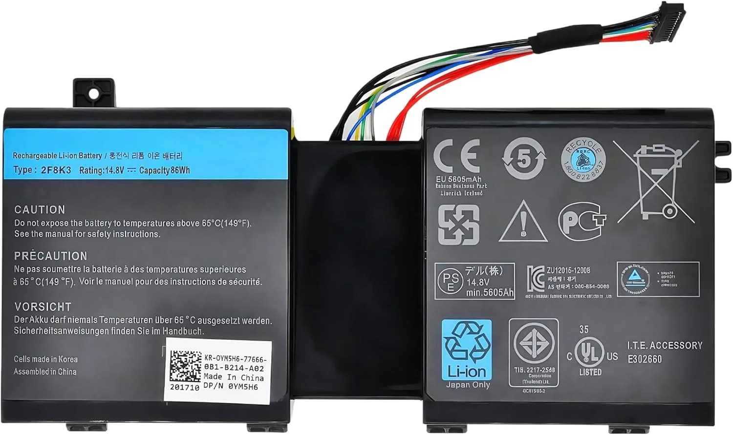 باتری جدید لپ تاپ 86Wh 2F8K3 برای دل Alienware 17 R1 17X M17X-R5 و Alienware 18 R1 18X M18X-R3 Gaming Laptop 02F8K3 KJ2PX 0KJ2PX G33TT 0G33TT 0NU209 451-BBCB M18X 14.8V 5700mAh با عملکرد بالا باتری جدید لپ تاپ 86Wh 2F8K3 برای دل Alienware 17 R1 17X M17X-R5 و Alienware 18 R1 18X M18X-R3 Gaming Laptop 02F8K3 KJ2PX 0KJ2PX G33TT 0G33TT 0NU209 451-BBCB M18X 14.8V 5700mAh با عملکرد بالا