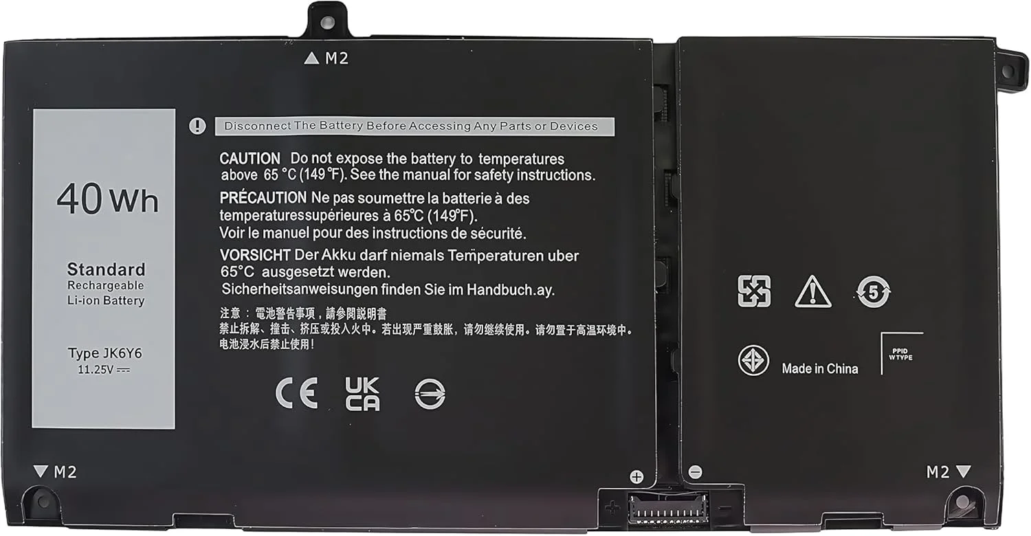 باتری لپ تاپ 40Wh JK6Y6 جایگزین برای دل Latitude 3410 3510 3120 3140 Vostro 5300 5401 5501 Inspiron 5300 5401 5408 5402 5509 5409 با عملکرد بالا