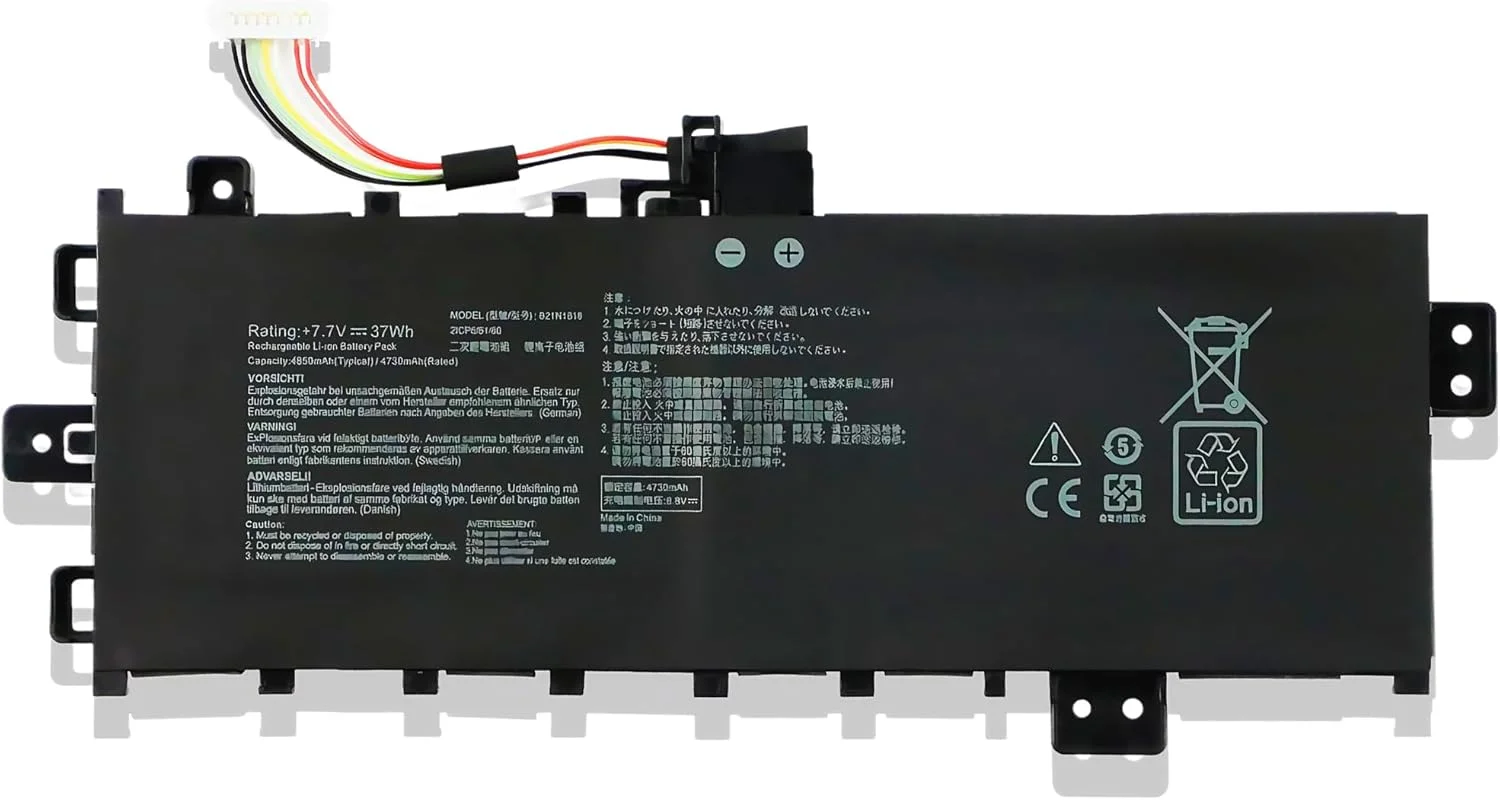 باتری لپ تاپ جایگزین 32Wh B21N1818 0B200-03190400 0B200-03190400E 2ICP6/61/80 برای سری Asus VivoBook 15 X512DA X512DK X512FA X512FB X512FJ X512FL X512UB X512UF (7.6V 4212mAh) با عملکرد بالا باتری لپ تاپ جایگزین 32Wh B21N1818 0B200-03190400 0B200-03190400E 2ICP6/61/80 برای سری Asus VivoBook 15 X512DA X512DK X512FA X512FB X512FJ X512FL X512UB X512UF (7.6V 4212mAh) با عملکرد بالا