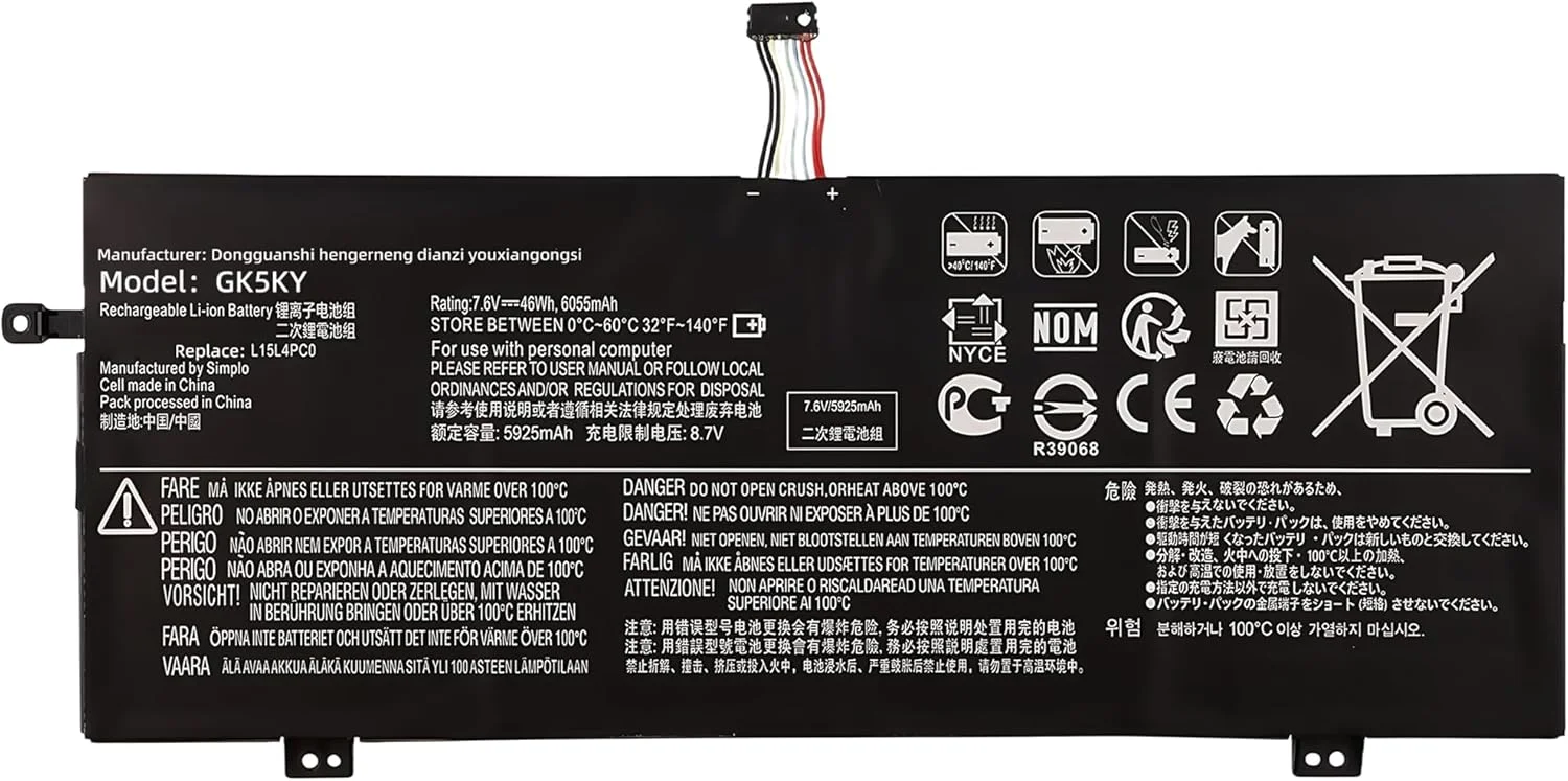 باتری لپ تاپ جایگزین 46Wh L15M4PC0 5B10K84291 L15L4PC0 5B10K85625 L15M6PC0 5B10L55039 برای لنوو IdeaPad 710S-13IKB 710S Plus-13IKB 710S-13ISK 710S Plus-13ISK V730-13 سری 7.5V با عملکرد بالا