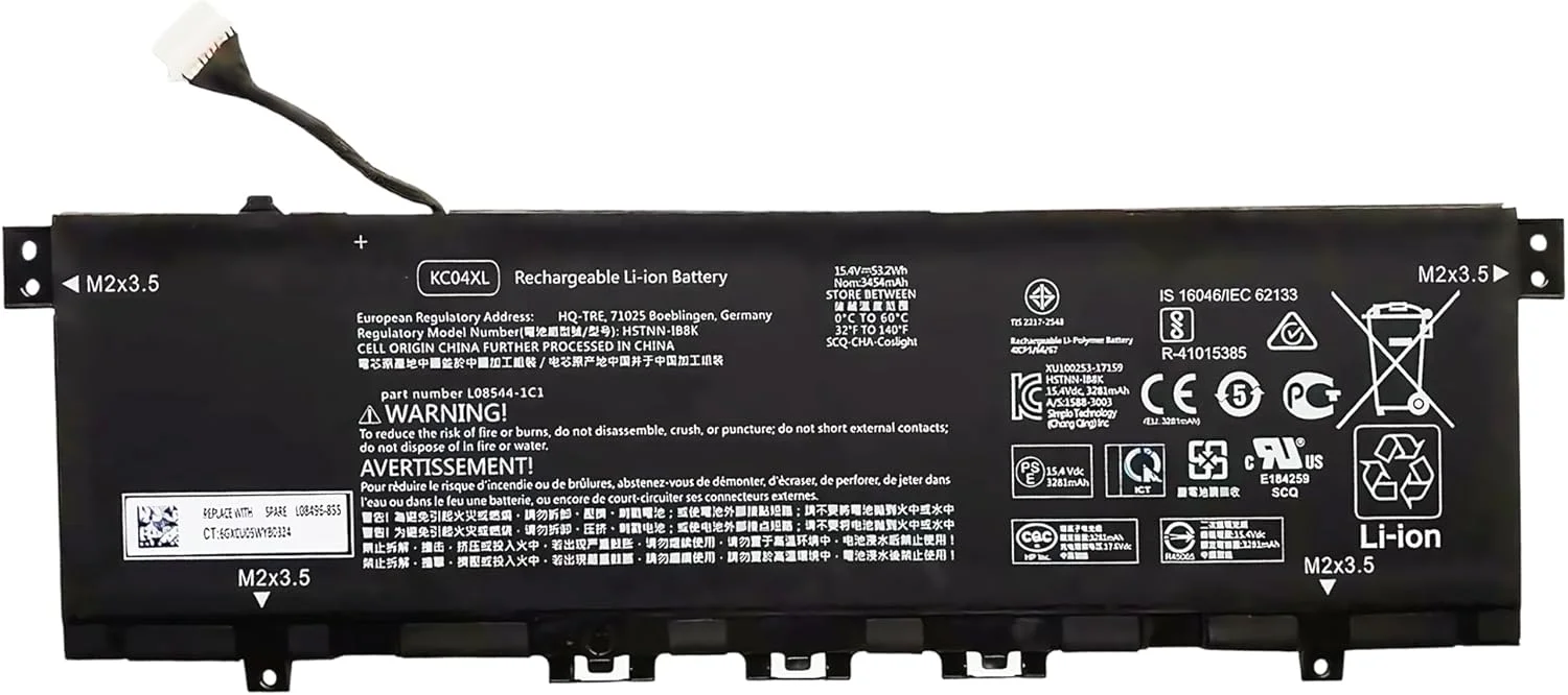 باتری لپ تاپ 53.2Wh KC04XL L08496-855 برای HP Envy X360 13-AG 13-AH 13-AQ 13-AR 13M-AG 13-aq0xxx 13-aq1xxx 13-aq0044nr 13-ah0051wm 13-ah1025cl 13-ag0001la 13m-ag0001dx KC04053XL با عملکرد بالا