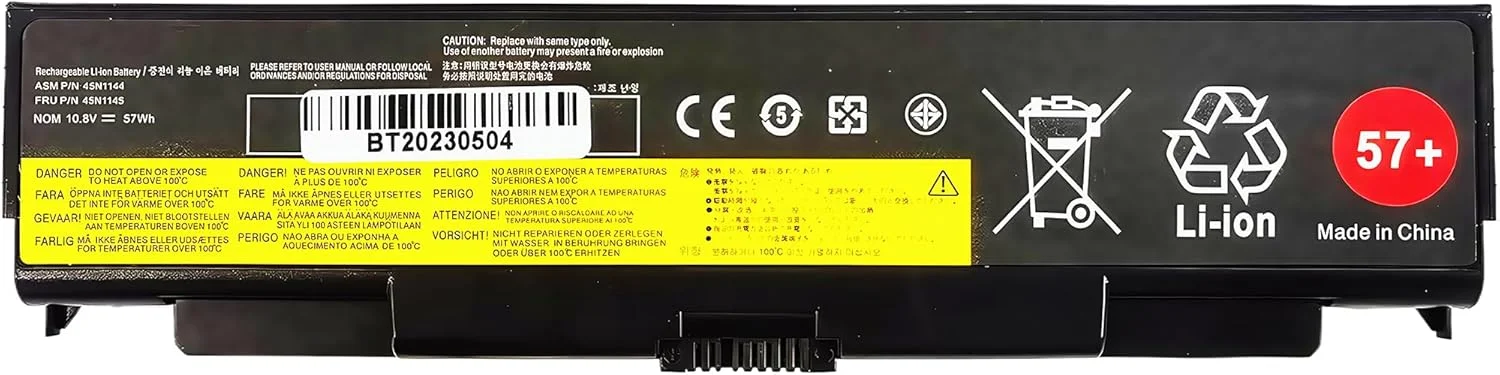 باتری لپ تاپ 57Wh 57+ 45N1144 45N1145 45N1146 45N1147 45N1148 45N1149 45N1162 45N1163 0C52863 برای لپ تاپ های سری Lenovo Thinkpad L440 L540 T440P T540P W540 [10.8V 57Wh 5200mAh] با عملکرد بالا