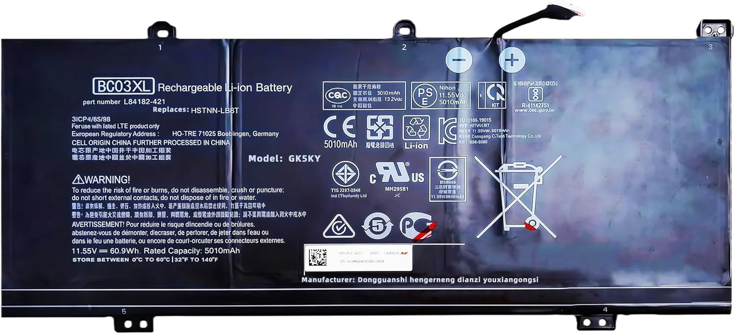 باتری لپ تاپ 60.9Wh BC03XL L84182-421 برای HP Pro C640 برای Chromebook X360 14C-CA0053DX 14C-CAO000 14C-CAO0OOND 14C-CAO001ND 14C-CA0001TU 14C-CAO002ND 14C-CAO003NA سری L84398-005 با عملکرد بالا باتری لپ تاپ 60.9Wh BC03XL L84182-421 برای HP Pro C640 برای Chromebook X360 14C-CA0053DX 14C-CAO000 14C-CAO0OOND 14C-CAO001ND 14C-CA0001TU 14C-CAO002ND 14C-CAO003NA سری L84398-005 با عملکرد بالا