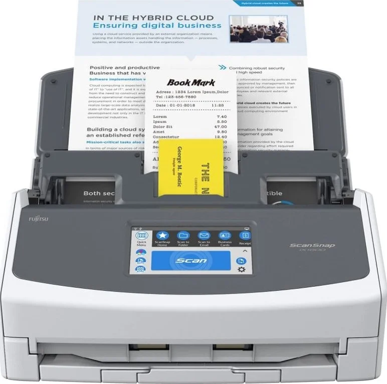 اسکنر اسناد فوجیتسو ScanSnap iX1600 با قابلیت اتصال به فضای ابری، مناسب برای مک یا کامپیوتر، سفید