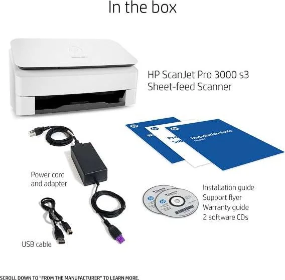اسکنر تغذیه برگی HP Scanjet Pro 3000 s3 - اسکنر اسناد - دورو - 8.5 اینچ x 122.05 اینچ - 600 dpi x 600 dpi - تا 35 صفحه در دقیقه (تک رنگ) - ADF (50 برگ) | L2753A اسکنر تغذیه برگی HP Scanjet Pro 3000 s3 - اسکنر اسناد - دورو - 8.5 اینچ x 122.05 اینچ - 600 dpi x 600 dpi - تا 35 صفحه در دقیقه (تک رنگ) - ADF (50 برگ) | L2753A