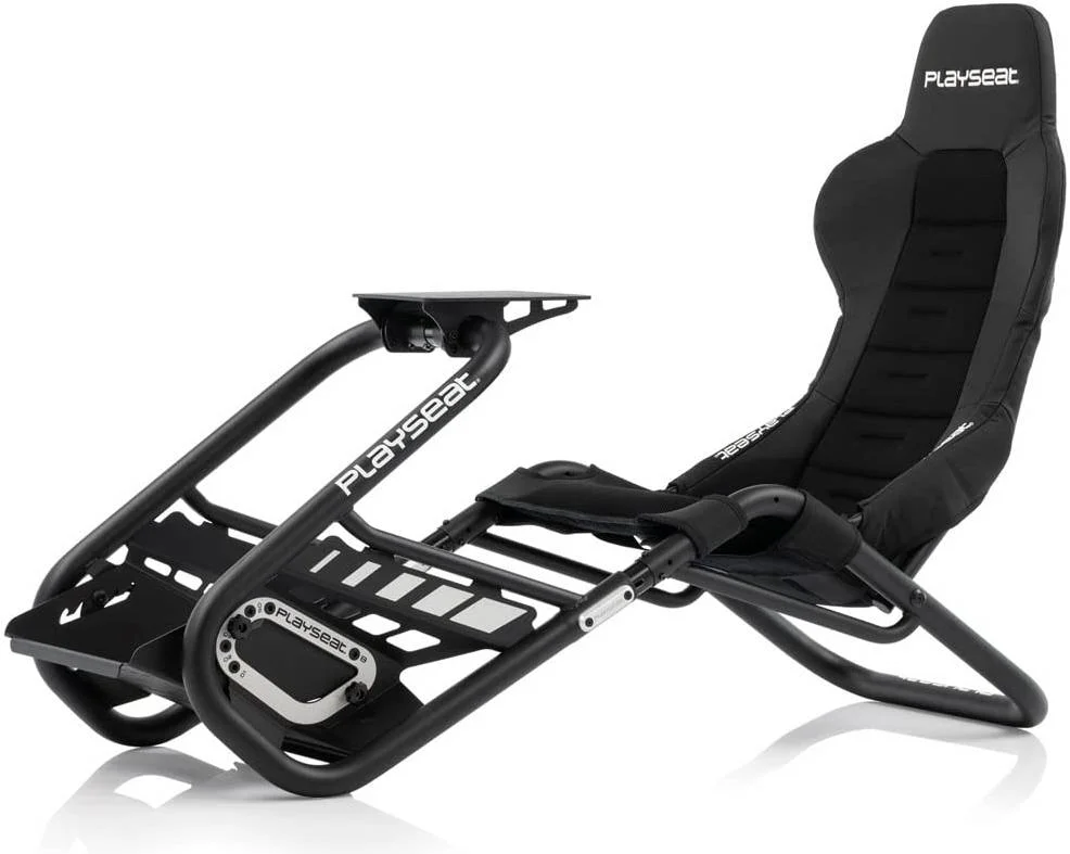 صندلی مسابقه ای پلی‌سیت تروفی، ساختار بدون قاب، موقعیت نشستن راحت، سازگار با فرمان‌های دایرکت درایو، کاملاً قابل تنظیم، برای پلی‌استیشن / ایکس‌باکس / نینتندو / کامپیوتر شخصی / مک، مشکی | RAP00304