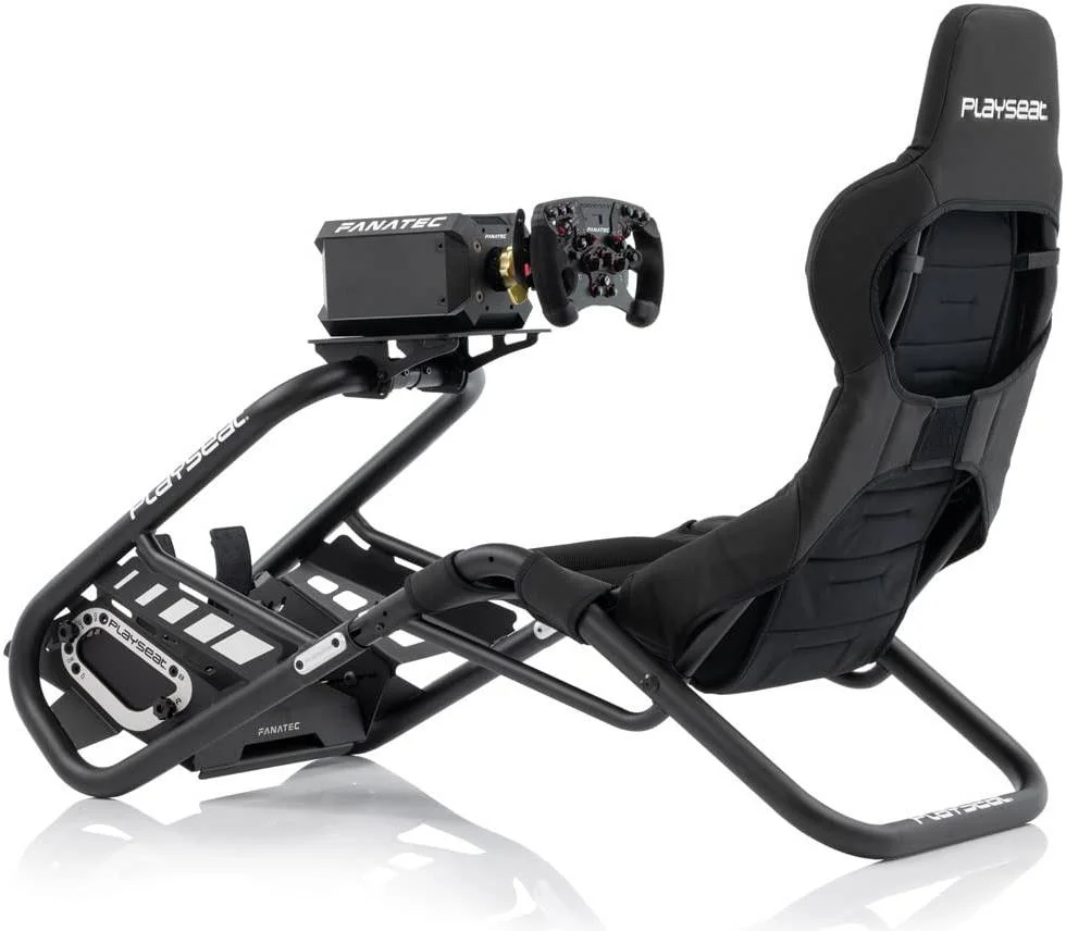 صندلی مسابقه ای پلی‌سیت تروفی، ساختار بدون قاب، موقعیت نشستن راحت، سازگار با فرمان‌های دایرکت درایو، کاملاً قابل تنظیم، برای پلی‌استیشن / ایکس‌باکس / نینتندو / کامپیوتر شخصی / مک، مشکی | RAP00304