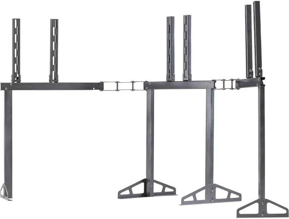 پایه تلویزیون سه گانه Playseat RAC00154 TV Stand PRO، سازگار با مانیتورهای خمیده، مناسب برای 3 صفحه نمایش، تا 15 تا 65 اینچ، ارتفاع و فاصله قابل تنظیم، سازگار با صندلی های مسابقه ای Playseat، فلزی | RAC00154