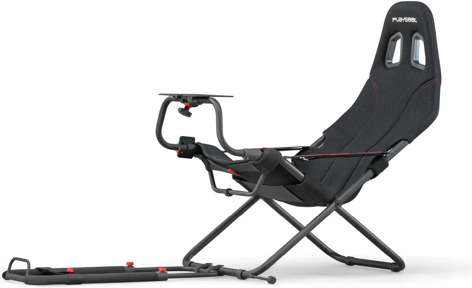 صندلی مسابقه ای پلی سیت چلنج، جنس اکتی فیت مشکی، طراحی تاشو منحصر به فرد، کاملا قابل تنظیم، ظرفیت وزنی تا 120 کیلوگرم، سازگار با اکثر فرمان ها و پدال ها، اکتی فیت-مشکی | RC00312