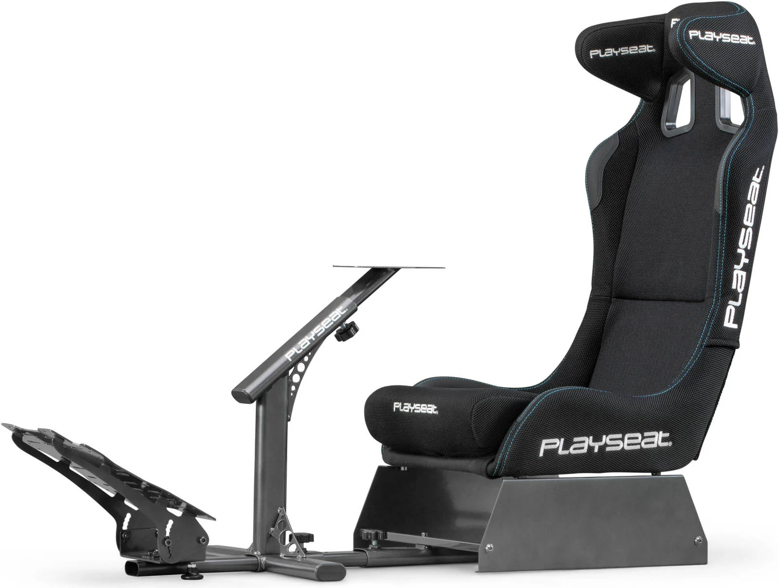 صندلی مسابقه ای Playseat Evolution Pro ActiFit، طراحی تاشو، پارچه ActiFit، صفحات فرمان و پدال قابل تنظیم، حداکثر ظرفیت وزن 123 کیلوگرم، سازگار با اکثر سیستم های بازی، مشکی | REP00262