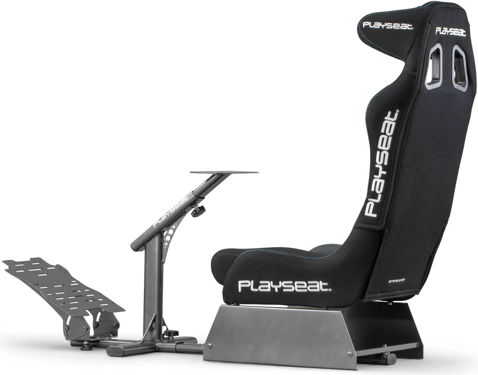 صندلی مسابقه ای Playseat Evolution Pro ActiFit، طراحی تاشو، پارچه ActiFit، صفحات فرمان و پدال قابل تنظیم، حداکثر ظرفیت وزن 123 کیلوگرم، سازگار با اکثر سیستم های بازی، مشکی | REP00262