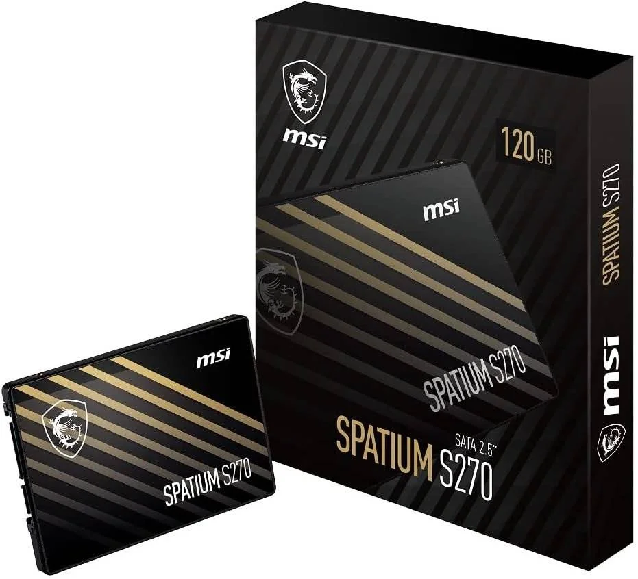 حافظه اس اس دی اینترنال MSI Spatium S270 SATA III 2.5 اینچی، ظرفیت 120 گیگابایت، سرعت خواندن ترتیبی تا 500 مگابایت بر ثانیه و سرعت نوشتن ترتیبی 360 مگابایت بر ثانیه، کنترلر Phison S11، فناوری 3D NAND، 40TBW، مشکی | S78-4406NP0-P83