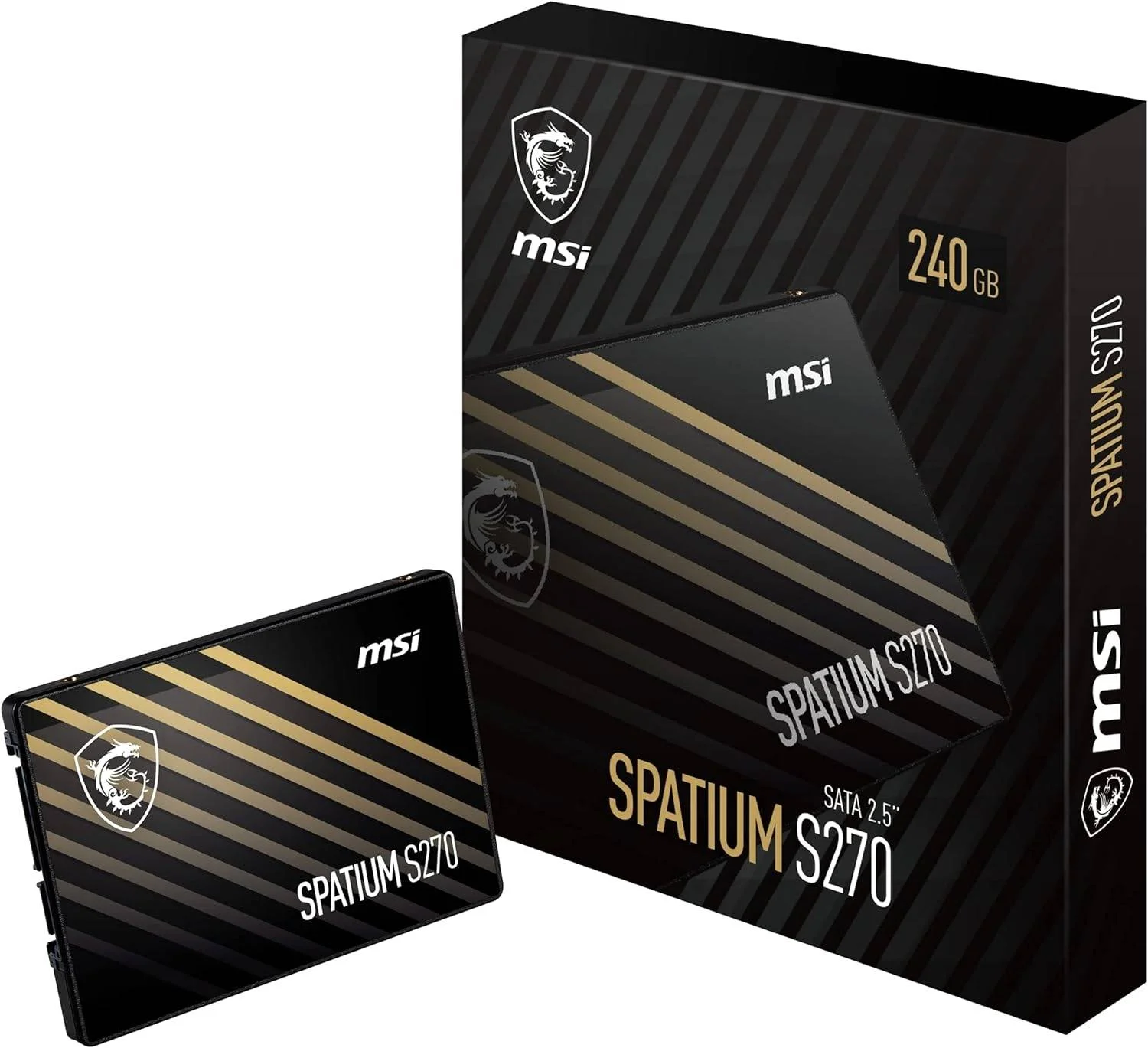 حافظه اس اس دی داخلی MSI Spatium S270 SATA III 2.5 اینچی، ظرفیت 240 گیگابایت، سرعت خواندن ترتیبی تا 500 مگابایت بر ثانیه و سرعت نوشتن ترتیبی 400 مگابایت بر ثانیه، کنترلر Phison S11، فناوری 3D NAND، مشکی | S78-440N070-P83