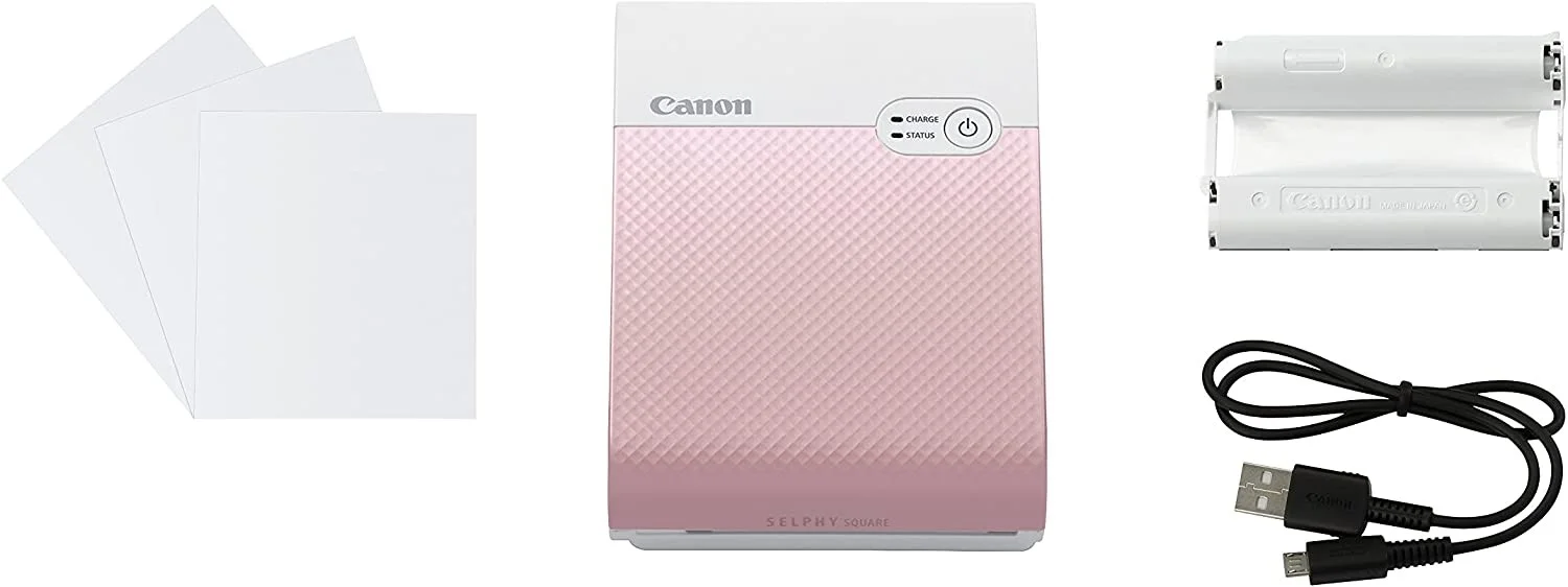 چاپگر عکس رنگی بی سیم قابل حمل Canon SELPHY SQUARE QX10 - صورتی