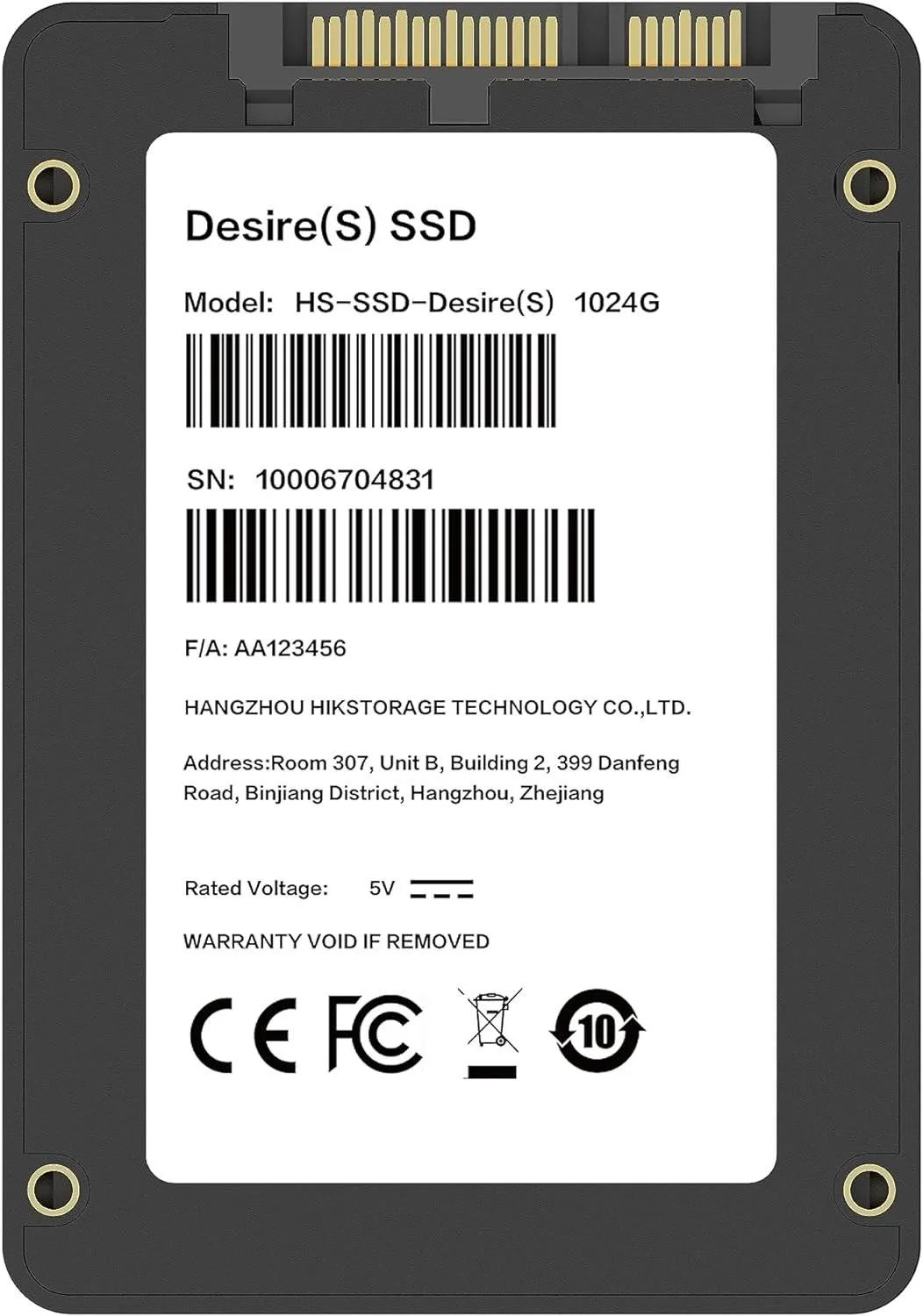 حافظه اس اس دی داخلی 2.5 اینچی هایک ویژن Desire، ظرفیت 1 ترابایت، فناوری 3D NAND، اس اس دی SATA 3.0، سرعت خواندن ترتیبی 560 مگابایت بر ثانیه، سرعت نوشتن ترتیبی 520 مگابایت بر ثانیه، 176TB TBW، مشکی | HS-SSD-E100/1024G/DESIRE