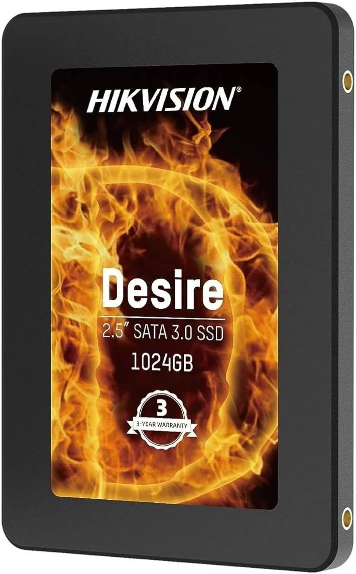 حافظه اس اس دی داخلی 2.5 اینچی هایک ویژن Desire، ظرفیت 1 ترابایت، فناوری 3D NAND، اس اس دی SATA 3.0، سرعت خواندن ترتیبی 560 مگابایت بر ثانیه، سرعت نوشتن ترتیبی 520 مگابایت بر ثانیه، 176TB TBW، مشکی | HS-SSD-E100/1024G/DESIRE