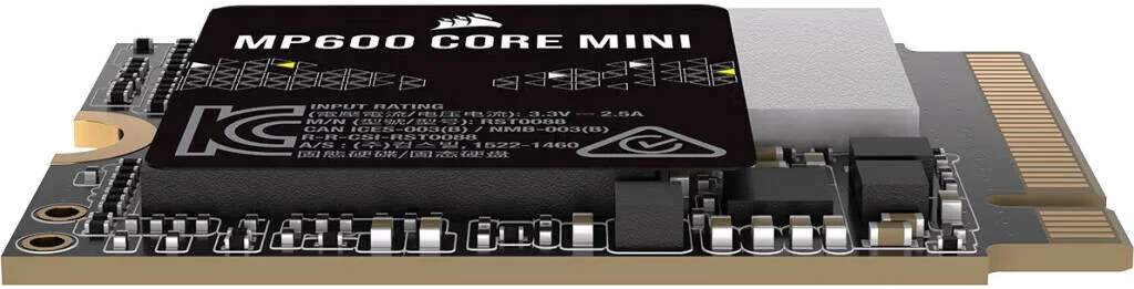 درایو حالت جامد داخلی Corsair MP600 Core Mini PCIe 4.0 (Gen4) x4 NVMe M.2، ظرفیت 2 ترابایت، سرعت خواندن ترتیبی تا 5000 مگابایت بر ثانیه و سرعت نوشتن ترتیبی تا 3800 مگابایت بر ثانیه، فناوری 3D QLC NAND، مشکی | CSSD-F2000GBMP600CMN