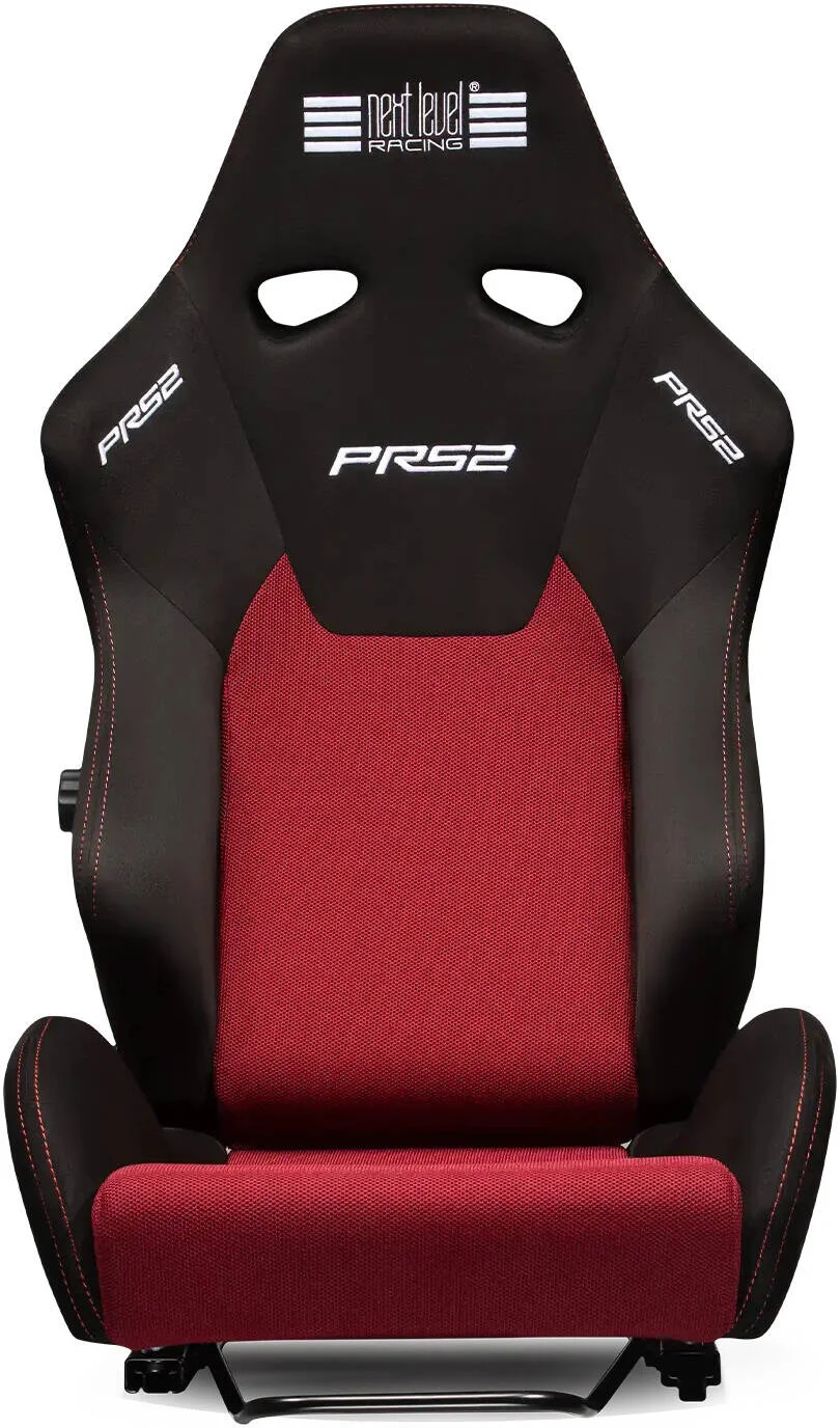 صندلی مسابقه ای Next Level Racing PRS2، صندلی سطلی فراگیر، لغزنده های دوگانه صندلی، توری عملکردی تنفسی، پشتیبانی قابل تنظیم کمر، حداکثر وزن 150 کیلوگرم، مشکی / قرمز | NLR-E058