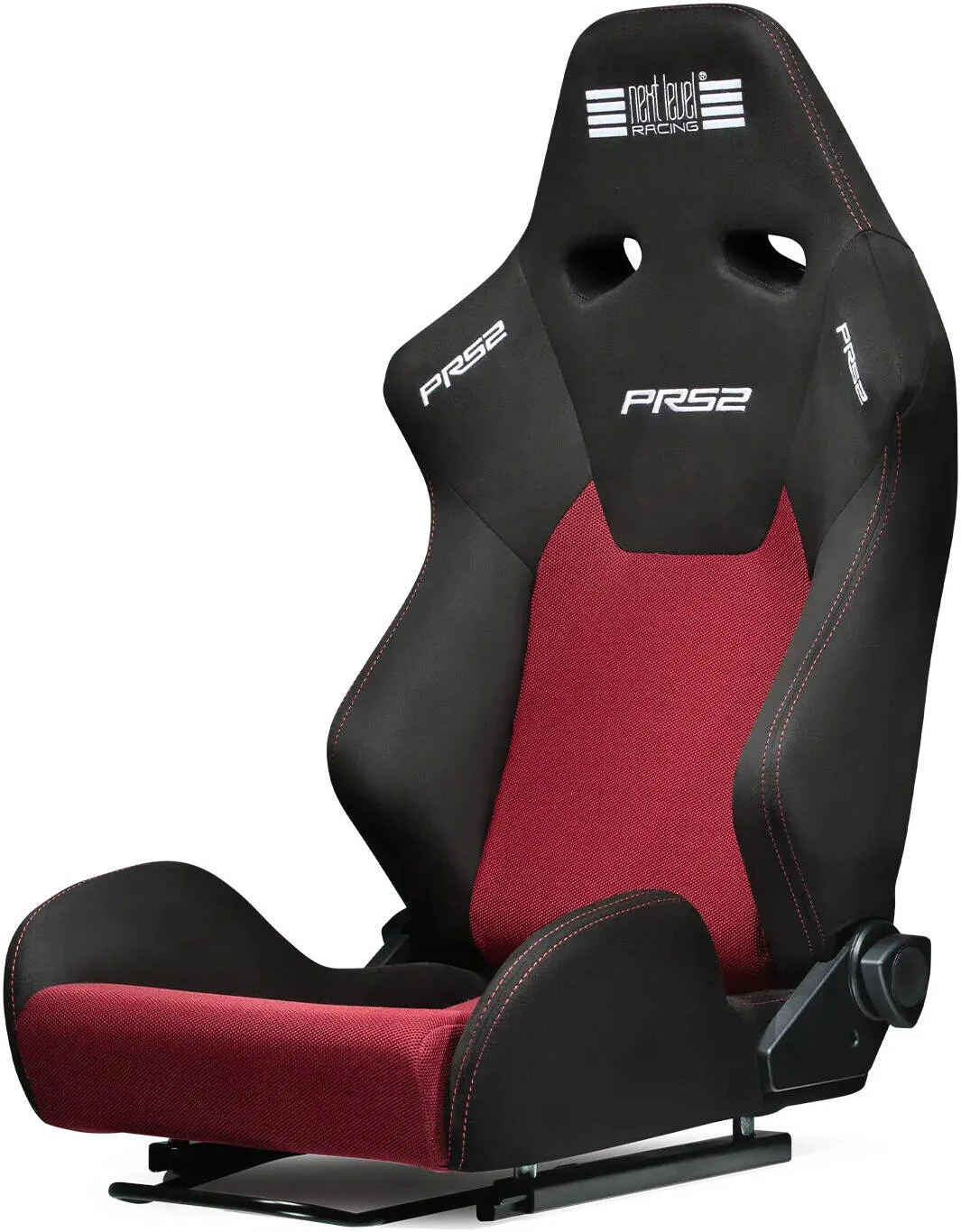 صندلی مسابقه ای Next Level Racing PRS2، صندلی سطلی فراگیر، لغزنده های دوگانه صندلی، توری عملکردی تنفسی، پشتیبانی قابل تنظیم کمر، حداکثر وزن 150 کیلوگرم، مشکی / قرمز | NLR-E058