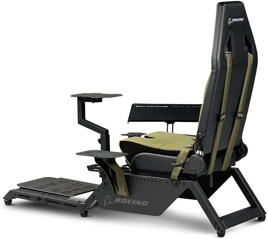 شبیه ساز پرواز Next Level Racing، نسخه نظامی بوئینگ، کابین خلبان اختصاصی، سازگار با تجهیزات الکترونیکی پرواز، تنظیمات گسترده، روکش صندلی بوم سبز، مشکی/سبز | NLR-S028