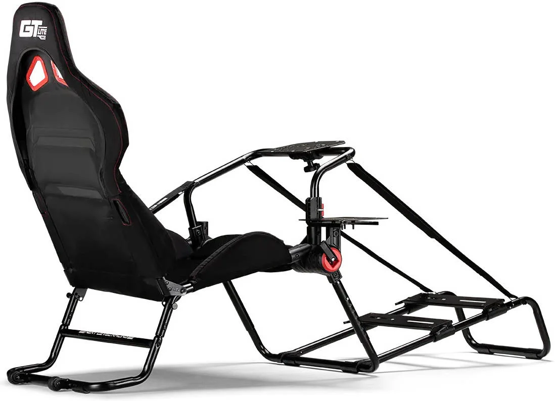 کاکپیت مسابقه ای تاشو و قابل حمل Next Level Racing GTLite Pro، طراحی شده برای فرمان های Direct Drive تا 13 نیوتن متر، دارای پشتیبانی از شیفتر، پشتی فوم دار، مشکی | NLR-S031