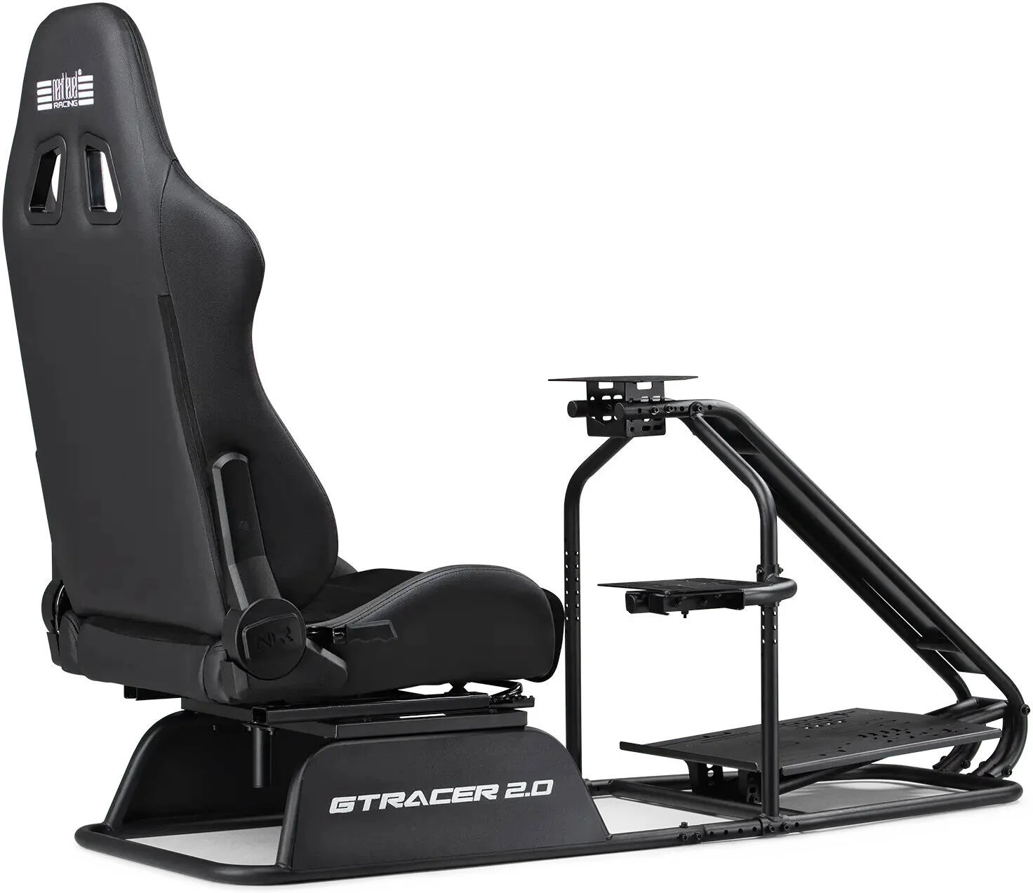 کاکپیت مسابقه ای Next Level Racing GTRacer 2.0، صندلی های تکیه گاه دوبل ارتقا یافته، پشتیبانی یکپارچه از شیفتر و ترمز دستی، سینی پدال قابل تنظیم طراحی شده، لغزنده های صندلی بهبود یافته | NLR-R007
