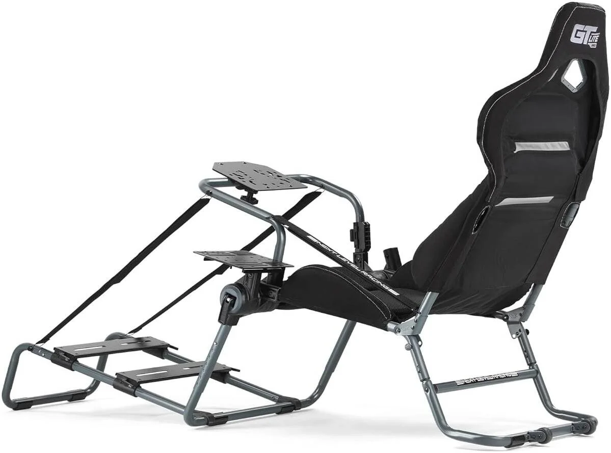 کاکپیت تاشو Next Level Racing GT Lite Pro، نسخه خاکستری کربنی، پایه‌های فرمان Direct Drive تا 13 نیوتن‌متر، تنظیم بدون نیاز به ابزار، پشتیبانی از حداکثر وزن 150 کیلوگرم، پشتیبانی از قد 120 - 210 سانتی‌متر | NLR-S031GR