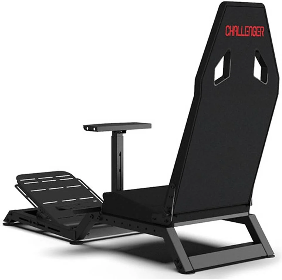 کاکپیت مسابقه ای Next Level Racing Challenger، دارای جایگاه دسته دنده، لغزنده صندلی، صندلی تکیه گاه دار، تنظیم زاویه فرمان، صفحه پدال محکم، قاب فولادی کربنی، مشکی | NLR-S016