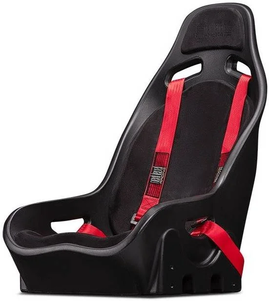 صندلی مسابقه شبیه ساز Next Level Racing Elite ES1، پلیمر قالب گیری شده چرخشی پنج محوره، فوم قالب گیری شده PU، روکش جیر ممتاز، مشکی/قرمز | NLR-E011