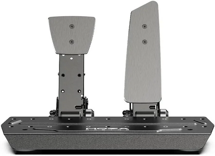 پدال‌های MOZA SR-P (ست 2 تایی - بدون کلاچ)، الگوریتم فیوژن حسگر دوگانه، رمزگذار مغناطیسی 16 بیتی با دقت بالا، فاصله پدال قابل تنظیم، حسگر فشار تا 100 کیلوگرم، فولاد با مقاومت بالا، مشکی | RS11