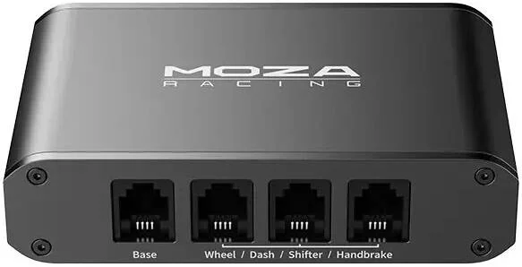 هاب یونیورسال MOZA، سیستم منبع تغذیه دوگانه، بدنه آلومینیومی درجه هوانوردی، 4 پورت ورودی، 3 پورت توسعه، پورت پدال، مشکی | RS050