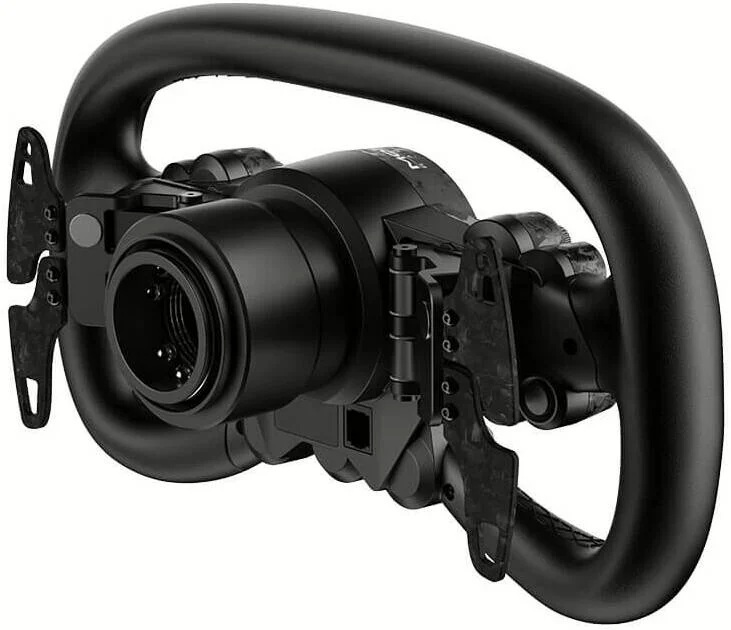 فرمان MOZA Vision GS، نمایشگر دایره‌ای با کیفیت بالا، نورپردازی RGB پویا، کنترل‌های ورودی دقیق، فناوری پیشرفته پدال، یکپارچه‌سازی تله‌متری، مشکی | Vision GS