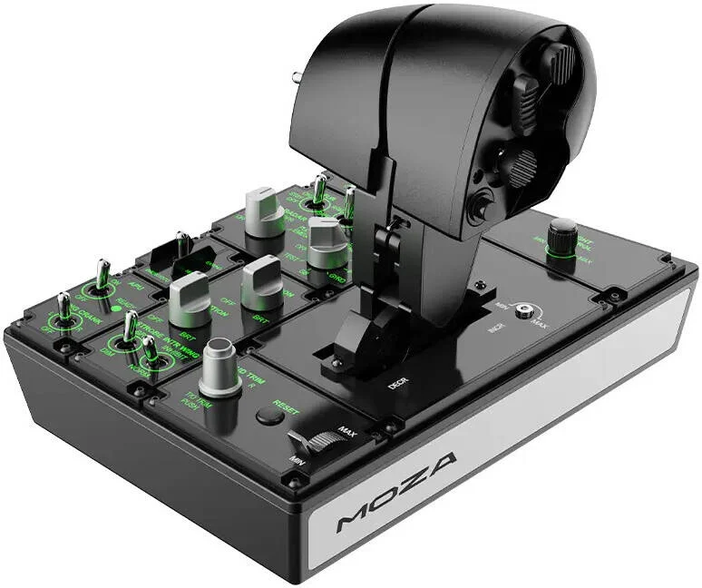 اهرم گاز MOZA MTP، دسته آلیاژ آلومینیوم، 27 سوئیچ قابل برنامه ریزی، سیستم توقف قابل تنظیم، بازخورد لرزش داخلی، رمزگذار مغناطیسی 15 بیتی، جوی استیک اثر هال | AS008
