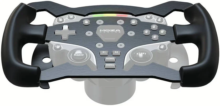 فرمان مسابقه ای MOZA ES، بدنه آلومینیومی با گرید هوانوردی، روکش لاستیکی، سیستم رهاسازی سریع در سطح مسابقه، مشکی | RS032