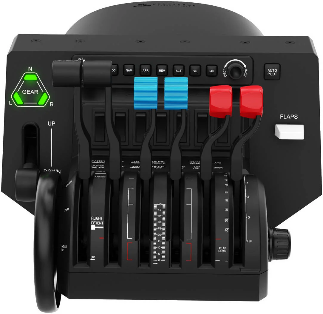 اهرم گاز Honeycomb Aeronautical Bravo، سیستم یکپارچه کابین خلبان، شش اهرم هوانوردی عمومی و شش اهرم تجاری، مشکی | HC003042