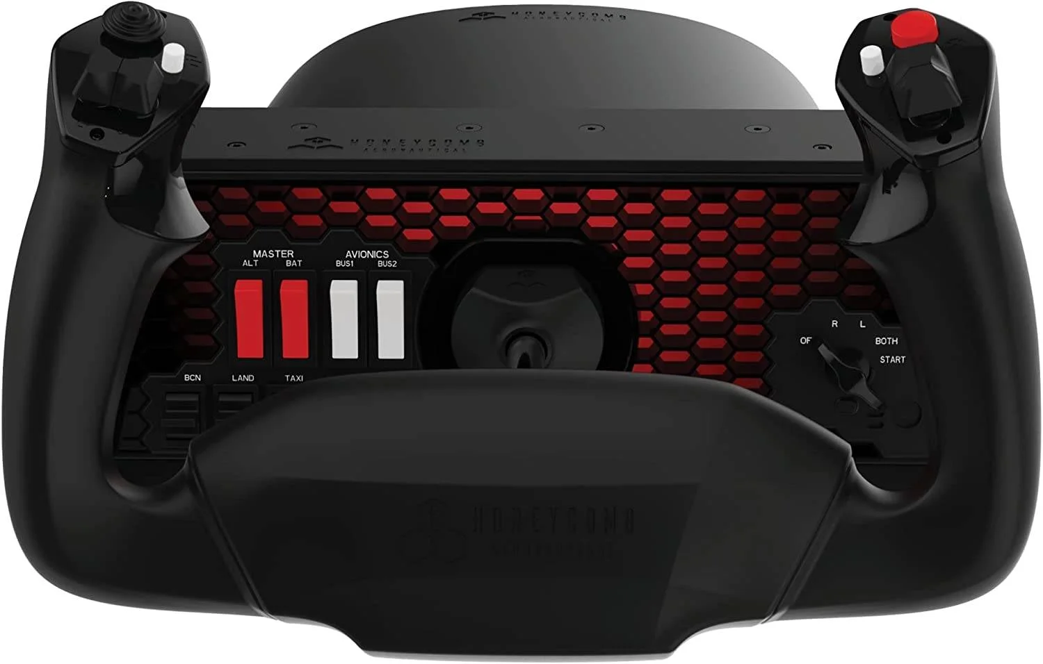 اهرم کنترل پرواز آلفا Honeycomb Aeronautical XPC، برای ایکس باکس سری/رایانه شخصی، کلید هشت جهته، چرخش 180 درجه اهرم، کلیدهای دو طرفه، پنل 9 کلیده، سازگار با نصب پنل جهانی، مشکی | HC003653