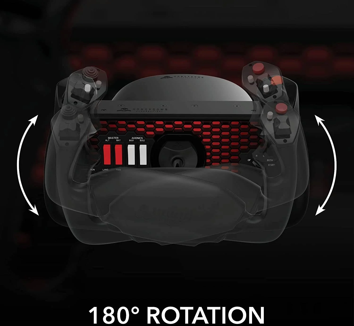 اهرم کنترل پرواز آلفا Honeycomb Aeronautical XPC، برای ایکس باکس سری/رایانه شخصی، کلید هشت جهته، چرخش 180 درجه اهرم، کلیدهای دو طرفه، پنل 9 کلیده، سازگار با نصب پنل جهانی، مشکی | HC003653