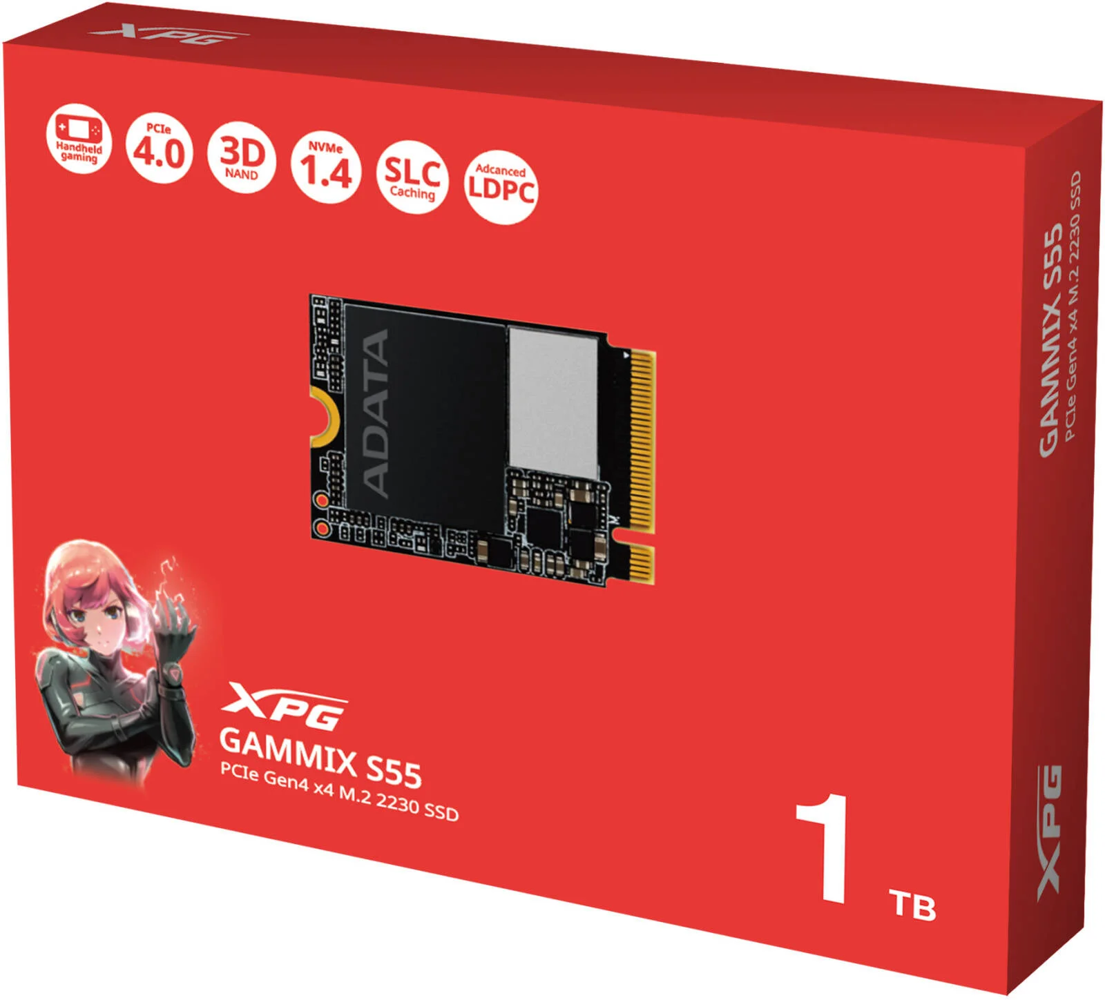 حافظه اس اس دی داخلی XPG Gammix S55 PCIe Gen4 x4 M.2 2230، ظرفیت 1 ترابایت، سرعت خواندن ترتیبی تا 5000 مگابایت بر ثانیه و سرعت نوشتن ترتیبی 3700 مگابایت بر ثانیه، حافظه 3D NAND، مشکی | GAMMIXS55-1T-C حافظه اس اس دی داخلی XPG Gammix S55 PCIe Gen4 x4 M.2 2230، ظرفیت 1 ترابایت، سرعت خواندن ترتیبی تا 5000 مگابایت بر ثانیه و سرعت نوشتن ترتیبی 3700 مگابایت بر ثانیه، حافظه 3D NAND، مشکی | GAMMIXS55-1T-C