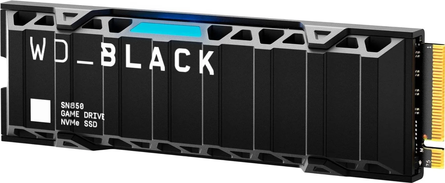 وسترن دیجیتال WD_BLACK SN850 2 ترابایت M.2 2280 PCIe NVMe SSD، سازگار با PS5، سرعت خواندن 7000 مگابایت بر ثانیه و سرعت نوشتن 5100 مگابایت بر ثانیه، PCIe Gen4 x4، طراحی هیت سینک یکپارچه، مشکی | WDBBKW0020BBK-WRSN