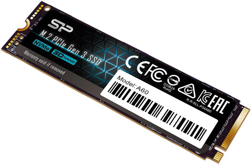 حافظه اس اس دی اینترنال Silicon Power P34A60 با ظرفیت 512 گیگابایت، PCIe M.2 NVMe، سرعت خواندن تا 2200 مگابایت بر ثانیه و سرعت نوشتن 1600 مگابایت بر ثانیه، فناوری 3D NAND، کش SLC، 2 میلیون ساعت MTBF | P34A60