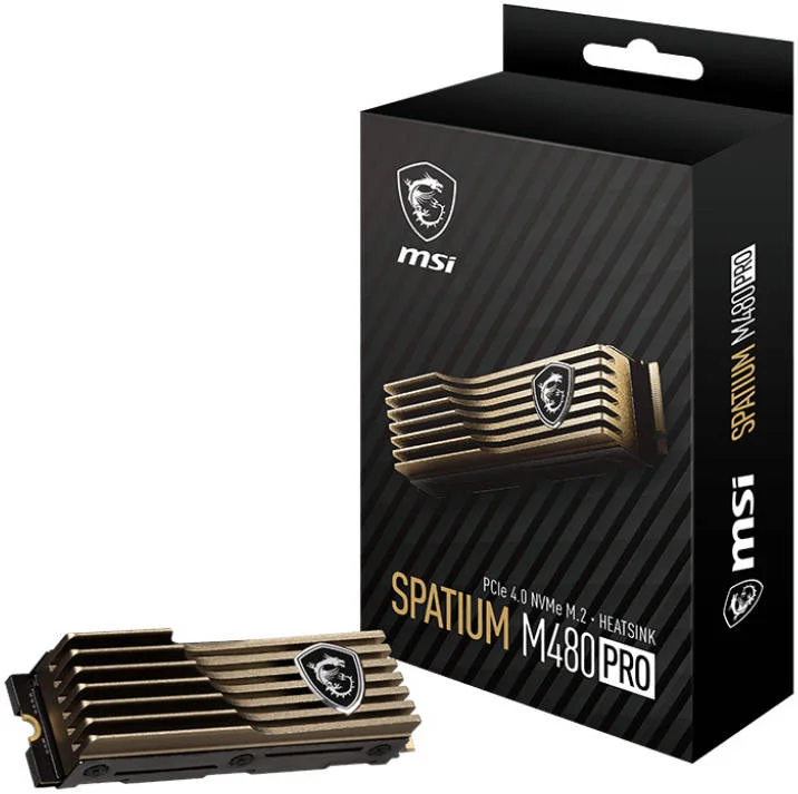 حافظه اس اس دی اینترنال MSI Spatium M480 Pro PCIe Gen4x4 M.2 2280، به همراه هیت سینک، ظرفیت 2 ترابایت، سرعت خواندن ترتیبی تا 7400 مگابایت بر ثانیه و سرعت نوشتن ترتیبی 7000 مگابایت بر ثانیه، 1400TBW، 3D NAND | S78-440Q620-P83